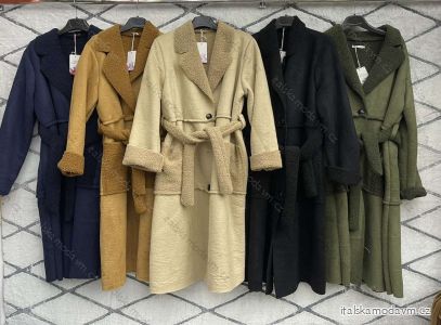 Kabát beránek dlouhý rukáv dámský nadrozměr (XL/2XL ONE SIZE) ITALSKÁ MÓDA IMWD234125