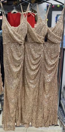 Šaty elegantní třpytivé s flitry na ramínka dámské (S/M ONE SIZE) ITALSKÁ MÓDA IMWAE234229
