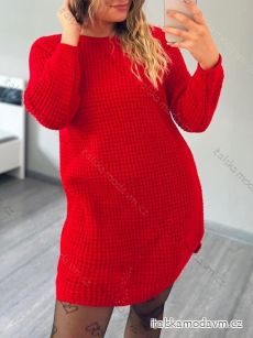 Šaty pletené dlouhý rukáv dámské (M/L ONE SIZEl) ITALSKá MóDA IMD23811