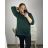 Svetr prodloužený oversize dlouhý rukáv dámský nadrozměr (3XL/4XL/5XL ONE SIZE) ITALSKá MODA IM723LOVE