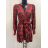 Šaty elegantný vianočný dlhý rukáv dámske (S/M ONE SIZE) TALIANSKA MÓDA IMM23M19525/DUR červená S/M