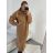 Šaty mikinové s kapucí dlouhý rukáv dámský (L/XL/2XL ONE SIZE) ITALSKÁ MÓDA IMT22025