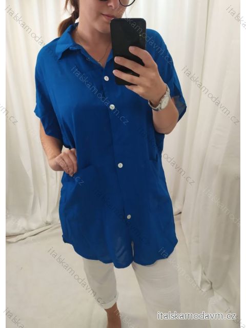 Košile krátký rukáv dámské (4XL/5XL) ITALSKÁ MÓDA IMM2253320černá
