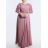Šaty dlouhé společenské krátký rukáv dámské nadrozměr (XL/2XL ONE SIZE) ITALSKÁ MODA IMM23M80708