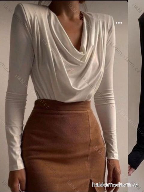 Body elegantný dlhý rukáv dámske (S/M ONE SIZE) TALIANSKA MóDA IMM23M30676