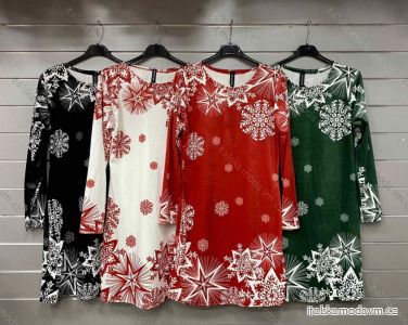 Šaty sametové vánoční dlouhý rukáv dámské (S/M ONE SIZE) ITALSKÁ MÓDA IMWGS230037