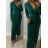 Šaty dlouhé elegantní  dlouhý rukáv dámské (S/M ONE SIZE) ITALSKÁ MÓDA IMWGB234436
