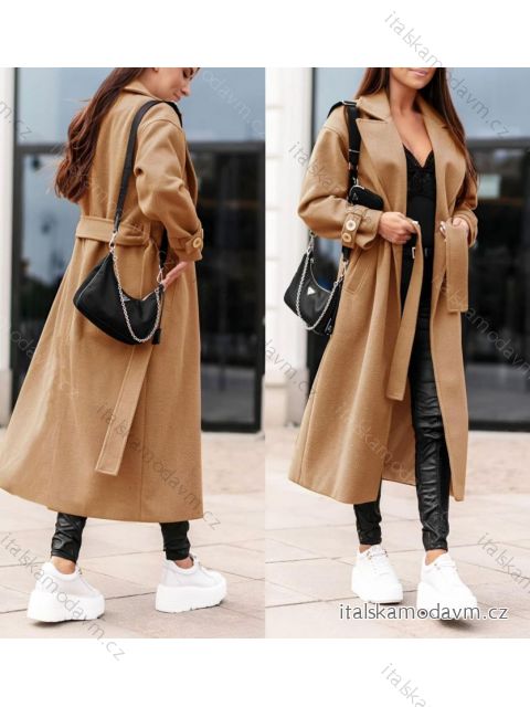 Kabát flaušový dlouhý rukáv dámský (L/XL ONE SIZE) ITALSKÁ MÓDA IMD23834