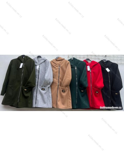 Kabát flaušový na zip dámský (S/M/L ONE SIZE) ITALSKÁ MÓDA IMD23837