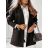 Kabát flaušový s podšívkou dlouhý rukáv dámský (L/XL ONE SIZE) ITALSKÁ MÓDA IMD23841