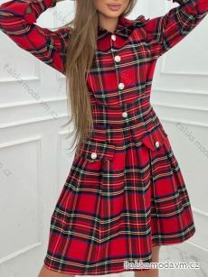 Šaty košilové dlouhý rukáv dámské (S-XL ONE SIZE) ITALSKÁ MÓDA IMWAA234449