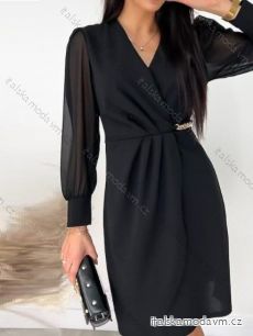 Šaty elegantní dlouhý rukáv dámské (S/M ONE SIZE) ITALSKÁ MÓDA IMWMY234469