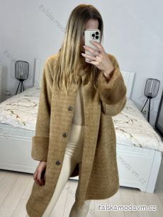 Kabát s kožíškem dlouhý rukáv dámský (S/M/L/XL ONE SIZE) ITALSKÁ MODA IM423351
