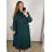 Šaty košeľové dlhý rukáv dámske nadrozmer (3XL/4XL ONE SIZE) TALIANSKA MÓDA IMWQ23182/DU červená 3XL / 4XL