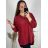 Tunika třpytivá dlouhý rukáv dámská nadrozměr (3XL/4XL ONE SIZE) ITALSKÁ MÓDA IMWQ23LEILA/DUR červená 3XL/4XL