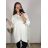 Tunika teplá dlouhý rukáv dámská nadrozměr (3XL-6XL) EBELIEVE MA121S-2027/DU bílá 3XL/4XL
