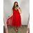 Šaty spoločenské bez rukávu dámske (L/XL ONE SIZE) TALIANSKA MóDA IMC23491/DR L/XL červená