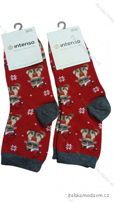 Ponožky veselé slabé vánoční dámské (35-37, 38-40) POLSKÁ MÓDA DPP23KOCKA