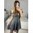 Šaty elegantné spoločenské trblietavé na ramienka carmen dámske (S/M ONE SIZE) TALIANSKA MÓDA IMM22ELEN/DR2 tmavo šedá