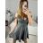 Šaty elegantné spoločenské trblietavé na ramienka carmen dámske (S/M ONE SIZE) TALIANSKA MÓDA IMM22ELEN/DR2 tmavo šedá