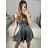 Šaty elegantné spoločenské trblietavé na ramienka carmen dámske (S/M ONE SIZE) TALIANSKA MÓDA IMM22ELEN/DR2 tmavo šedá
