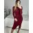 Šaty elegantní třpytivé dlouhý rukáv dámské (S/M ONE SIZE) ITALSKá MóDA IMM22hg4993/DU S/M červená