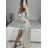 Šaty elegantní třpytivé s flitry dlouhý rukáv dámské (S/M ONE SIZE) ITALSKÁ MÓDA IMWGS234235
