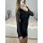 Šaty elegantní třpytivé s flitry dlouhý rukáv dámské (S/M ONE SIZE) ITALSKÁ MÓDA IMWGS223891