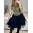 Croptop třpytivý na ramínka dámský (S/M ONE SIZE) ITALSKá MóDA IMHMS230151/DU S/M zlatá