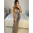 Šaty dlhé spoločenské flitrové dlhé na ramienka dámske (S/M ONE SIZE) TALIANSKA MODA IMM23M24589