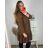 Šaty elegantní dlouhý rukáv dámské nadrozměr (3XL/4XL ONE SIZE) ITALSKÁ MÓDA IMWQ23202/DUR Barva   hnědá Velikost   3XL/4XL