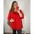Halenka dlouhý rukáv dámská nadrozměr  (3XL/4XL ONE SIZE) ITALSKÁ MÓDA IMWQ233863/DUR červená 3XL/4XL