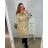 Šaty spoločenské flitrové dlhý rukáv dámske nadrozmer (3XL/4XL ONE SIZE) TALIANSKA MÓDA IMWQ23170/DUR zlatá 3XL / 4XL