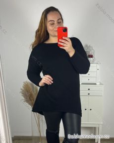 Svetr prodloužený oversize dlouhý rukáv dámský nadrozměr (3XL/4XL/5XL ONE SIZE) ITALSKá MODA IMHMS23BASIC/DU