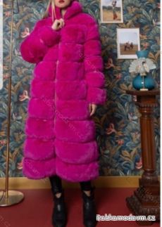 Kabát kožíšek zimní dlouhý dámský (S/M ONE SIZE) ITALSKÁ MÓDA IMHMS23046