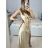 Šaty dlhé spoločenské bez rukávu dámske (S/M ONE SIZE) TALIANSKA MODA IM323141