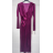 Šaty elegantní dlouhý rukáv dámské (S/M ONE SIZE) ITALSKÁ MÓDA IMPBB23B24321