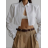 Top croptop košeľový dlhý rukáv dámsky (S/M ONE SIZE) TALIANSKA MÓDA IMPLP2326007070