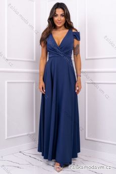 Šaty dlouhé elegantní společenské bez rukávu dámské nadrozměr (36-52) POLSKÁ MÓDA PMLBF23GALA12