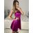 Šaty elegantné spoločenské na ramienka dámske (S/M ONE SIZE) TALIANSKA MóDA IM322461/UL tmavě vínová