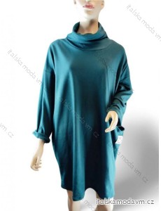Šaty teplé dlouhý rukáv dámské nadrozměr (XL/2XL ONE SIZE) ITALSKá MóDA IMC23SMILE/DR