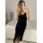 Šaty dlouhé společenské sametové na ramínka dámské (S/M ONE SIZE) ITALSKÁ MÓDA IMPMD2326493L