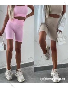 Souprava letní croptop a kraťasy dámská (S/M-M/L) ITALSKÁ MÓDA IMWE232057