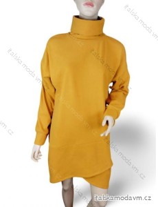 Šaty teplé dlouhý rukáv dámské nadrozměr (L/XL ONE SIZE) ITALSKá MóDA IMC23460/DR