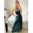 Šaty dlouhé elegantní na ramínka dámské (S/M ONE SIZE) ITALSKá MODA IM323013/DU   vínová   S/M