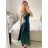 Šaty dlouhé elegantní na ramínka dámské (S/M ONE SIZE) ITALSKá MODA IM323013/DU   vínová   S/M