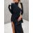 Šaty dlouhé elegantní se stojáčkem dlouhý rukáv dámské (S/M ONE SIZE) ITALSKÁ MÓDA IMWCH234476/DR - Barva   červená - Velikost   S/M
