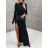 Šaty dlouhé elegantní se stojáčkem dlouhý rukáv dámské (S/M ONE SIZE) ITALSKÁ MÓDA IMWCH234476/DR - Barva   červená - Velikost   S/M