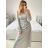 Šaty spoločenské dlhé trblietavé dlhý rukáv dámske (S/M ONE SIZE) TALIANSKA MODA IMM23FS52861/DU čierna S/M