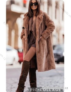 Kabát teddy dlouhý rukáv dámský (S/M ONE SIZE) ITALSKÁ MÓDA IMWBL23033/DU